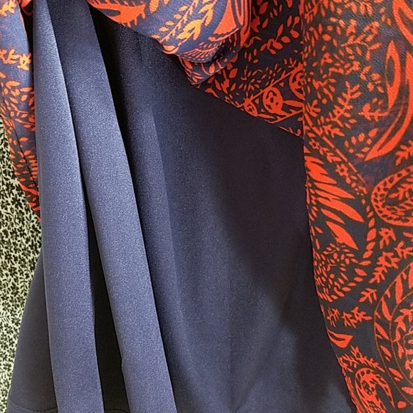 Sundress Sheer Chiffon lined red navy blue paisley Ruffled Whimsigoth Fairycore - Picture 9 of 9